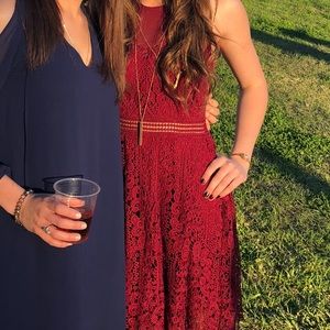 Maroon lace dress